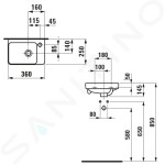Laufen - Pro S Umývátko, 360x250 mm, 1 otvor pro baterii, s LCC, bílá H8159604001041