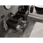 MEXEN/S - Rivel koupelnová skříňka pod umyvadlo 60, 1 šuplík, reliéf , černá mat 91A20-06023-1-BF71