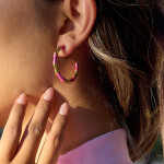 ELENYS Sweet Bamboo – pozlacené náušnice 18K žluté zlato