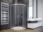 BESCO - Čtvrtkruhový sprchový kout MODERN 185 - Barva rámu - Chrom/Leštěný hliník (ALU), Rozměr A - 80, Rozměr B - 80, Rozměr C - 185, Směr zavírání - Univerzální Levé / Pravé, Výplň - Fume bezpečnostní sklo - 6 mm BOD80CTVRTCG