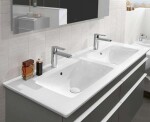 VILLEROY & BOCH - Venticello Dvojumyvadlo nábytkové 130x50 cm, s přepadem, 2 otvory pro baterii, alpská bílá 4111DL01