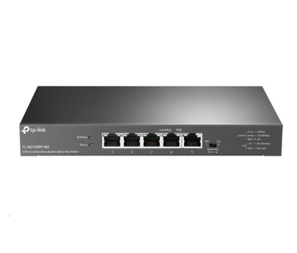 TP-Link switch TL-SG105PP-M2 (5x2,5GbE, 4xPoE++,123W, fanless) EDF_438955