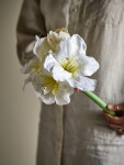 Bloomingville Umělá květina Amaryllis White 74 cm, bílá barva, plast