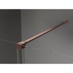 MEXEN/S - Velar sprchový kout, posuvné dveře 90 x 85 cm, dekor, měď kartáčovaná 871-090-085-31-65