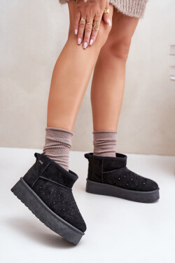 Sněhule s ozdobou na platformě Big Star Černé Velikost: 40