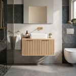 REA - Koupelnová skříňka pod umyvadlo Core 80cm Beige REA-M0407