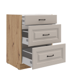 Spodní skříňka Stilo 60 D 3S BB - Premium Box Barva korpusu: Bílá, Barva dvířek: Dust Grey