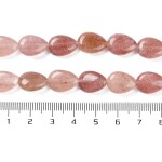 Přírodní jahodový křemen - plochá kapka - 13 x 9 x 5 mm - 1 ks