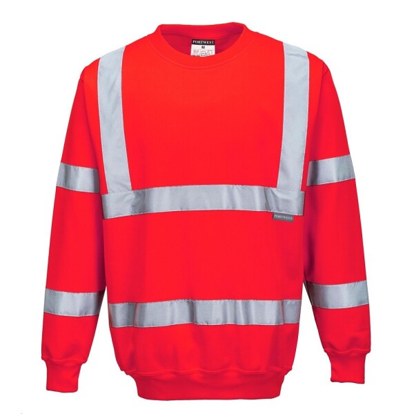 Mikina HI-VIS B303 pánská reflexní červená S červená