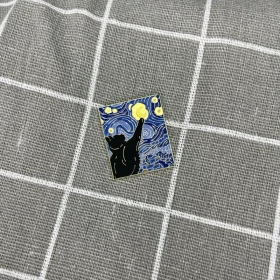 Pinarna.cz Nejznámější obraz Vincenta van Gogha - Hvězdná noc - kočíčí verze (natahující se kočka)