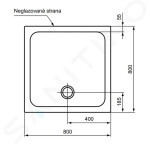 IDEAL STANDARD - Connect 2 Sprchová vanička, 800x800 mm, odtok vzadu, bílá R036101