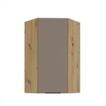 Horní rohová skříňka Aria 60x60 GN-108 1F (45°) Barva korpusu: Dub artisan, Barva dvířek: BL - Black AFM