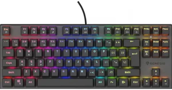 Genesis Thor 303 TKL Outemu Peach Silent černá / Herní klávesnice / Mechanická / Podsvícená / Hliníkový rám / USB (NKG-1886)