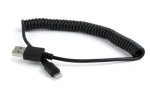 Gembird USB kabel Lightning pro Apple zařízení 1,5 m černá / USB kabel / spirálový / USB-A (CC-LMAM-1.5M)