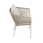 Zahradní židle, hliník, látka, béžová, AZC-C1179 CRM