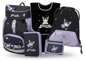 BAAGL SET 5 Airy Kuromi Fortune Dream / Školní set / batoh, penál, sáček, zástěra, peněženka / od 1. třídy / GRS