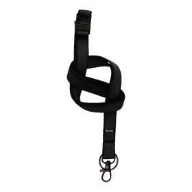 Djois páska barevná na jmenovku s bezpečnostní pojistkou, karabinka, kroužek na klíče, černá, 10 ks