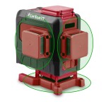 FORTUM 4780216 Křížový 3D laser – zelený, 3×360°, s příslušenstvím