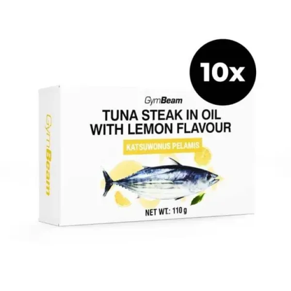 Steak z tuňáka v oleji s citrónovou příchutí - GymBeam (10 x 110 g) (105835-2-10x110g)