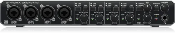 Behringer UMC404HD / Externí zvuková karta / USB / MIDI / XLR / RCA / 6.3mm (27000443)