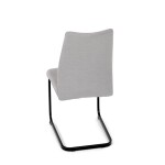 Židle jídelní, světle šedá látka, černé kovové nohy