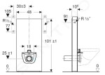 GEBERIT - Monolith Sanitární modul pro závěsné WC, 101 cm, boční přívod vody, vzhled betonu 131.022.JV.5