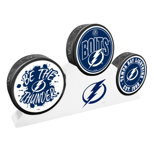 Mustang Puk Tampa Bay Lightning NHL 3 Puck Podium Set