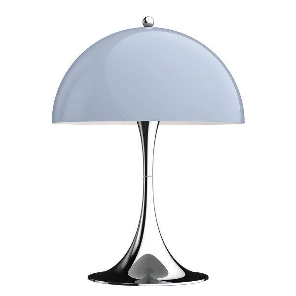 Louis Poulsen Stolní lampa Panthella 250 Opal Grey/Chrome, šedá barva, stříbrná barva, kov, plast