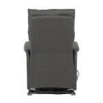 Křeslo polohovací, eletrické, šedá látka.