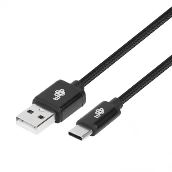 TB Kabel USB-A - USB-C černý / Kabel USB-C / opletený / 1,5 m (AKTBXKUCSBA150B)