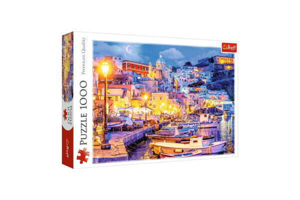 Puzzle Ostrov Procida v noci, Itálie 68,3x48cm 1000dílků v krabici 40x27x6cm
