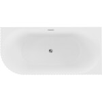 MEXEN/S - Gia volně stojící rohová vana reliéf pravá 150 x 75, bílá mat, sifon a přepad chrom 52701507501P-01