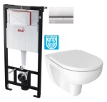 ALCADRAIN Sádromodul - předstěnový instalační systém s chromovým tlačítkem M1721 + WC JIKA LYRA PLUS RIMLESS + SEDÁTKO DURAPLAST AM101/1120 M1721 LY1