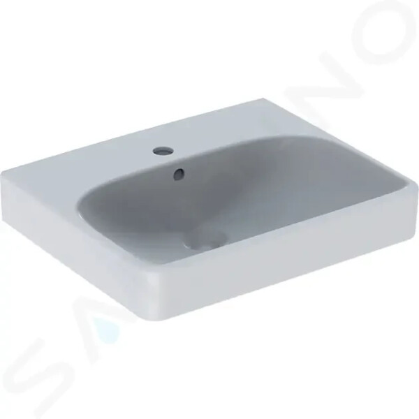 GEBERIT - Smyle Square Umyvadlo 500x410 mm, s přepadem, otvor pro baterii, bílá 500.256.01.1