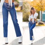 Sexy použitý vzhled Highwaist Jeans denimblue