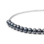 Perlový náramek Carina Black - sladkovodní perla, stříbro 925/1000, 17 cm + 4 cm (prodloužení) Černá