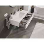 MEXEN/S - Orio koupelnová skříňka 100 cm s umyvadlem Otis, 1 šuplík, bílá mat 91A10-10023-1-BF01-W18M01