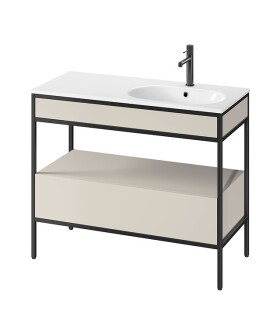 CERSANIT - Sada B943 konzole ZEN 100 (skříňka se zásuvkou + panel FSC MIX70% SGSCH-COC-007574 + umyvadlo vlevo) cashmere VIR S801-518