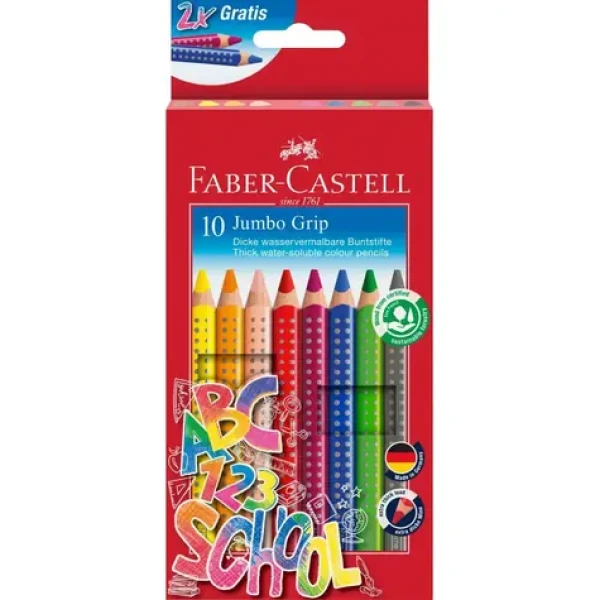 FABER-CASTELL Jumbo Grip - Pastelky - papírová krabička 10 ks (280922)