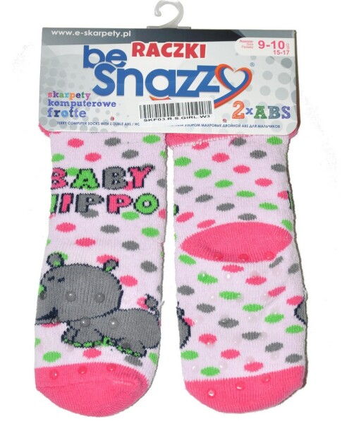 BeSnazzy protiskluzové ponožky pro zdravé lezení a první krůčky froté - dívčí - světlerůžové, velikost: 15-17 (9-10cm)