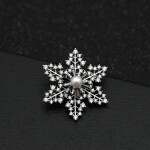 Vánoční brož Swarovski Elements Desireé - sněhová vločka, Stříbrná