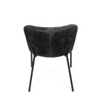 Židle jídelní, šedá látka, černé kovové nohy.