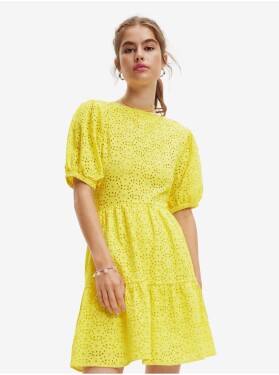 Žluté dámské vzorované šaty Desigual Limon dámské