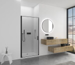 CERANO - Sprchové otočné dveře Porte L/P - 8 mm - černá matná, transparentní sklo - 100x195 CER-413495