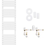 CERANO Koupelnový radiátorový set Claude - ústřední vytápění - boční připojení - 767W - bílá matná - 1600x500 mm