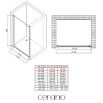 CERANO - Sprchové křídlové dveře Antelo L/P - 6 mm - černá matná, transparentní sklo - 60x190 CER-481741