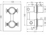 MEXEN - Cube termostatická baterie sprcha/vana 2-output grafit 77502-66