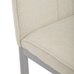 Židle jídelní, krémová látka, šedé kovové nohy