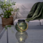 STAR TRADING Solární lucernička Dotte, zelená barva, sklo, plast