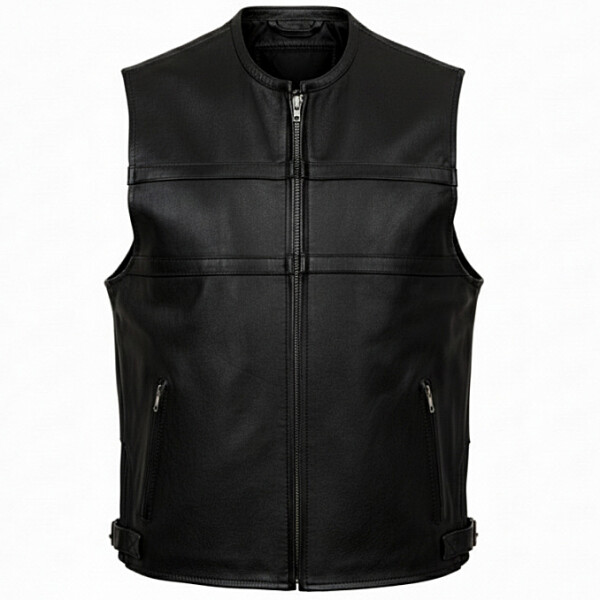 Pánská Kožená Vesta Black HD Brixton Černá Velikost: